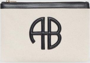 Anine Bing Lili Pouch in Natural Canvas /Black at Nordstrom