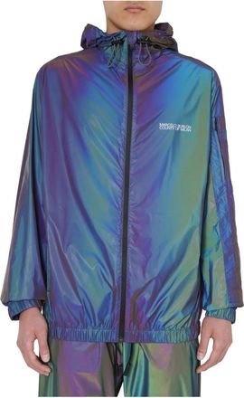 Marcelo Burlon Logo Reflect Pkt Windbreaker - Heren - Regenjassen - Blauw - S - Jassen
