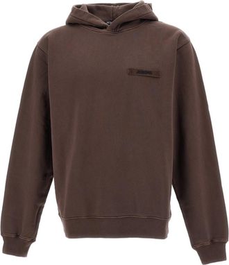 Jacquemus Brown Grosgrain Ribbon Detail Organic Cotton Hoodie