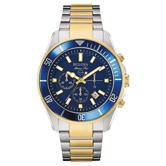 Bulova Marine Chronograph Quartz Blue Dial Mens Watch 98B230