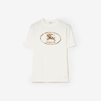 Burberry Check Knight Stamp Cotton T-shirt