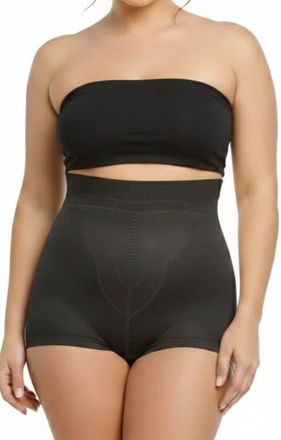 Rago Medium Support High Waist Panty Brief with Tulip Front Panel Memory Compression Fabric in Black at Nordstrom, Size 44
