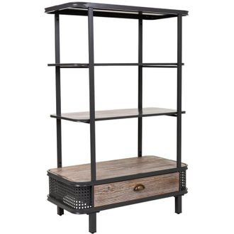 Wanderlust Deco Estanter&iacute;a De Metal Y Madera Gris 80x40x121