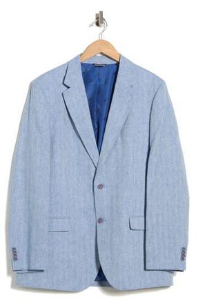 Nautica Brielle Herringbone Cotton & Linen Blend Sport Coat in Blue at Nordstrom Rack, Size 42 Regular