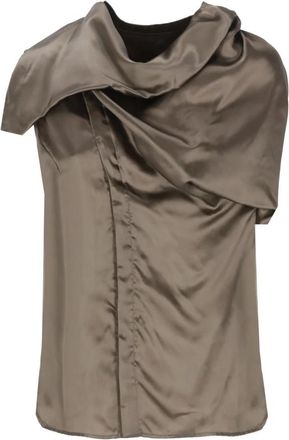 Rick Owens Asymmetrisch Zoom Vest - Dames - Tops zonder mouwen - Bruin - M - Tops