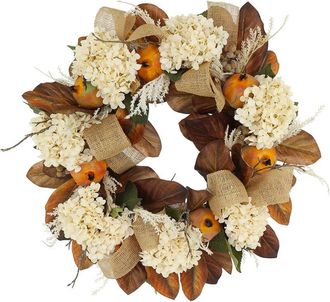 Creative Displays Inc. 23In Fall Wreath With Hydrangeas, Pampas & Pomegranates