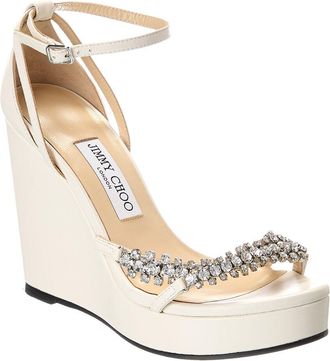 Jimmy Choo London Bing 120 Leather Wedge Sandal