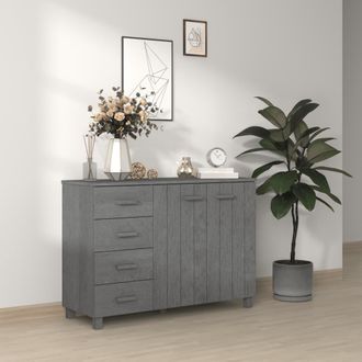 vidaXL Vidaxl - Aparador Hamar Madera Maciza Pino Gris Oscuro 113x40x80 Cm