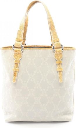 Celine Gray Yellow Canvas Handbag Tote Bag (Pre-Owned)