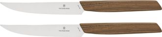 Victorinox by Swiss Army Swiss Modern Cuchillos De Carne Nogal 2 Piezas