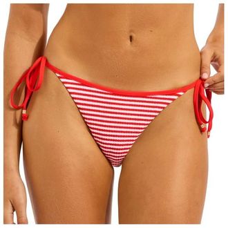 Seafolly Clubhouse Tie Side Rio Pant Bikini-Bottom f&uuml;r Damen | rosa/rot