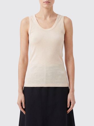 STUDIO NICHOLSON Top slim fit in lyocell senza maniche con scollo a U