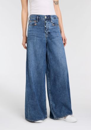 Herrlicher Weite Jeans HERRLICHER Shyra Palazzo Denim Light, Damen, Gr. 30, N-Gr, worn, Denim/Jeans, Obermaterial: 50% Baumwolle, 40% Lyocell, 10% Modal, loose f