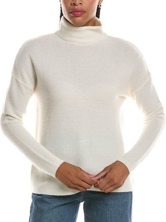 Fort&eacute; Cashmere Textured Slouchy Funnel Neck 100% Cashmere Sweater