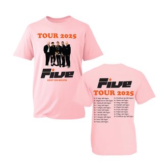 Generic Five Boy Band Tour 2025 Style T-Shirt - Concert Date Shirt - Music and Concert Lovers Fan Tee - Double-Sided Graphic Tee Top - Keep on Movin Unisex T-