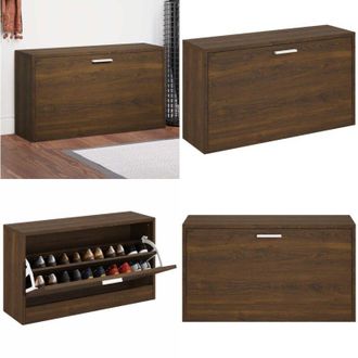 vidaXL Scarpiera Rovere Marrone 80x24x45 cm in Legno Multistrato - Scarpiera in legno - Scarpiera marrone