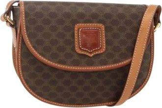 Celine Pre-owned Cross Body Bags, female, Brown, Size: ONE SIZE Pre-owned Vintage Macadam PVC Shoulder Bag