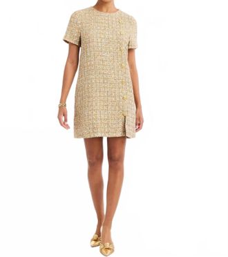 Mestiza New York Isolde Mini Dress In Gold Sparkle Tweed