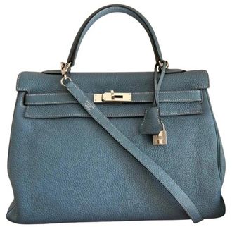 Herm&egrave;s Blue Jeans Togo Leather Kelly Bag