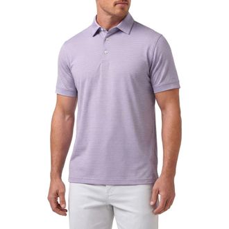 Mizzen+Main Versa Trim Fit Performance Golf Polo in Purple Dusk Multi Stripe at Nordstrom, Size X-Large