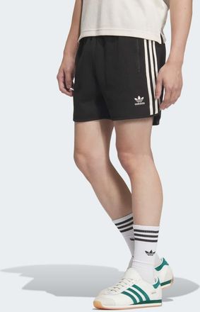 adidas Originals Pantaloncini neri lavorati a nido dape-Nero