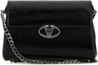 Valentino Garavani Black Leather Vlogo Shoulder