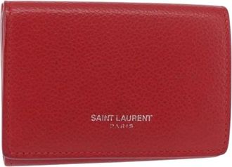Saint Laurent Pre-owned Wallets, female, Red, Size: ONE SIZE Pre-owned Leather Wallet