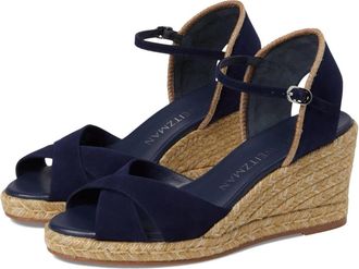 Stuart Weitzman Womens Stuart Weitzman Mirela II Sandal Nice Blue Espadrille Wedge HTAT537
