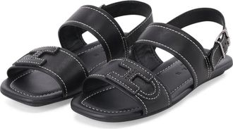 Hogan Leren sandaal met tussenzool - Dames - Sandalen - Zwart - 36 EU - Leer - Schoenen