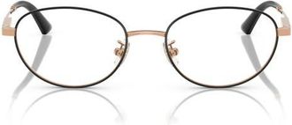 Jimmy Choo London 51mm Oval Optical Glasses in Rose Gold/Black /Demo Lens at Nordstrom
