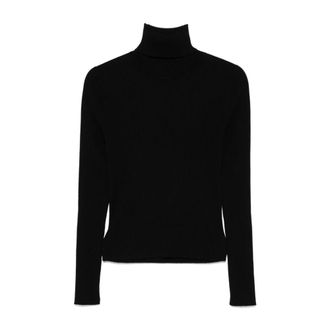 P.A.R.O.S.H. Elegante Zwarte Jurk - Dames - Coltruien - Zwart - M - Truien & Vesten