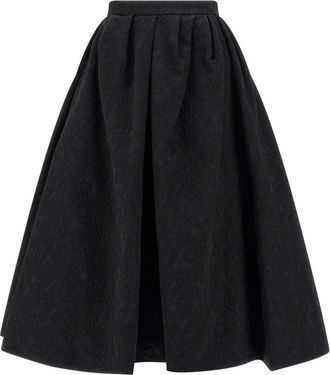 Carolina Herrera Full Skirt - Dames - Midirokken - Zwart - S - Katoen - Rokken