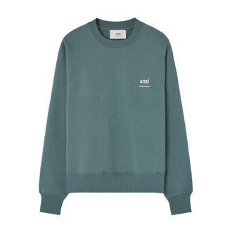 Ami Sweatshirts, male, Green, L, Green Logo Mini Jumper
