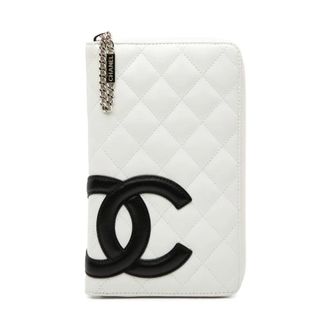 Chanel Pre-owned Wallets, female, White, Size: ONE SIZE Pre-owned Quilted Leather Wallet