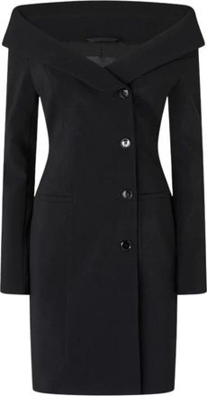 Pinko Korte Nauwsluitende Jurk met Lange Mouwen - Dames - Korte kleedjes - Zwart - S - Polyester - Kleedjes