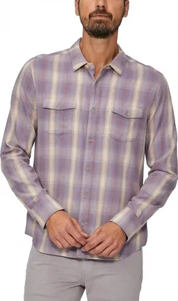 Paige Everett Plaid Shirt In Toasted Vanilla