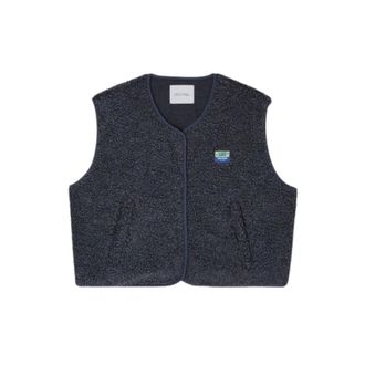 American Vintage American Vintage, Vests, female, Black, Size: XS/S Round-neck Sleeveless Gilet