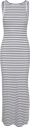Gestuz Omkeerbare Streep Jurk Wit Zwart - Dames - Maxi kleedjes - Wit - XL - Kleedjes