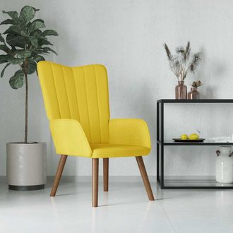 vidaXL Sill&oacute;n De Relax De Terciopelo Amarillo Mostaza Vidaxl