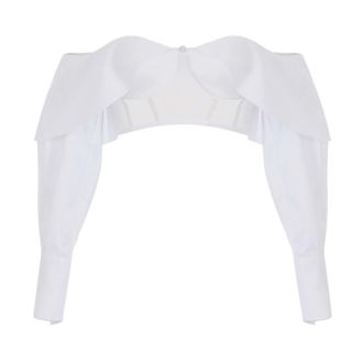 Elisabetta Franchi Dames, Blouses & Shirts, Wit, Maat: XS Katoen