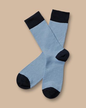 CHARLES TYRWHITT Diamond Socks - Sky Blue Size 10.5-13 by Charles Tyrwhitt