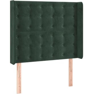 vidaXL Cabecero Con Orejas De Terciopelo Verde Oscuro 83x16x118/128 Cm Vidaxl
