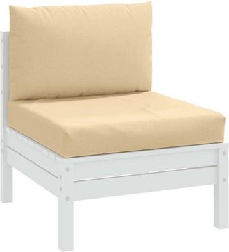 vidaXL Cojines Para Sof&aacute; De Palets 2 Uds Tela Beige Melange Vidaxl