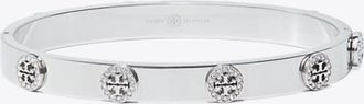 Tory Burch Womens Icon Pav&eacute; Hinge Bracelet, size S