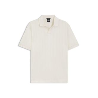 BOSS Cotton-jacquard polo shirt with Johnny collar