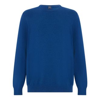 Fedeli Trui met ronde hals - Heren - Truien - Blauw - Maat: 4XL Kasjmier