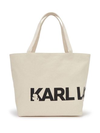 Karl Lagerfeld K/Essential shopper met oversized logo - Beige