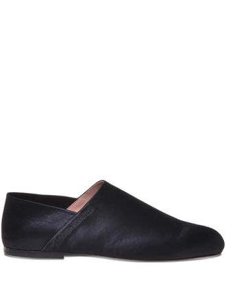 Alberta Ferretti logo-debossed leather loafers - Black