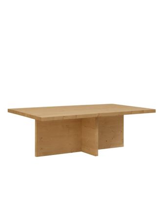 Deco Wood Mesa de centro de madera maciza en tono roble medio de 120x40cm