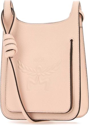 MCM Womens Pastel Pink Leather Mini Himmel Hobo Crossbody Bag Peachblush Borse A Tracolla